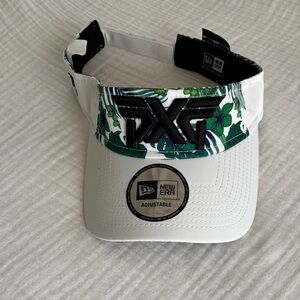 PXG White and Green Floral Visor